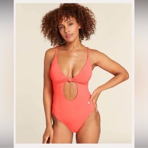 Andie‎ Swim The Santorini One Piece Neon Coral Medium